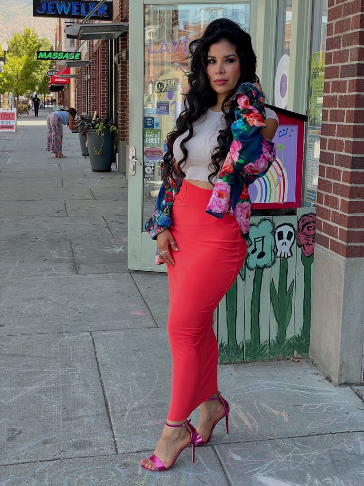 Image of Hot Coral Licra