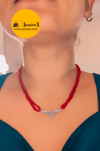 Image 1 of Mausami - Short American Diamond Hydropotey Mangalsutra