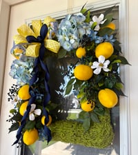 Image 5 of Lemon blueberry summer moss wreath