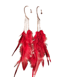 Image 1 of Rose gold and feathers cuff earrings 