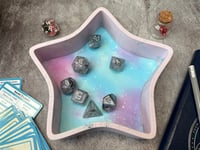 Image 3 of Star Shaped Pink and Blue Galaxy Dice Tray