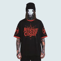 Image 1 of Atticus Cogar's Black & Red "IOWA" Oversized Cotton T-Shirt