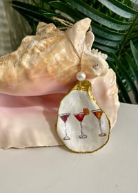 3 Martinis Oyster Shell Ornament 2