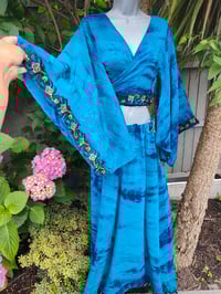 Image 14 of Athena Stevie Maxi Skirt Set Blue- waist goes to 42 inches and pulls tiny size