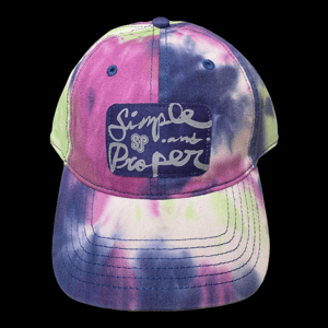Image of S&P-“HandStyles” Logo Canvas PatchWork Washed 6-Panel StrapBack Cap (Tie-Dye Comic)