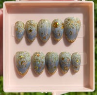 Image 1 of Grey Skies and Shining Stars Gel Nail Set