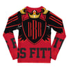 BOSSFITTED Red and Black Logo AOP Kids Compression Shirt