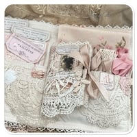 Image 2 of slow stitch kit - Rose Fabric sewing book and needle book