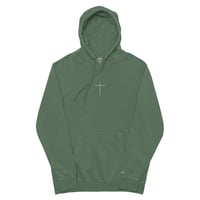 Image 2 of Embroidered Cross pigment-dyed 9oz hoodie