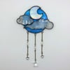 Mid Blue Iridescent Night Sky Suncatcher