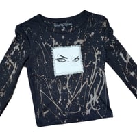 Image 1 of “PIERCED EYES” Custom Hand Painted Baby Long Sleeve Tee MEDIUM