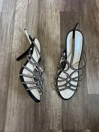 Image 1 of rhinestone black heels 