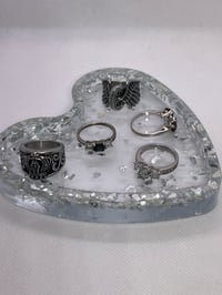 Image 6 of Handcrafted Resin Heart Coaster Trinket Tray