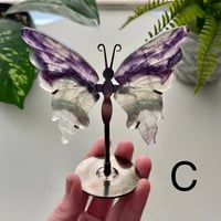 Image 4 of Fluorite Butterfly with Stand