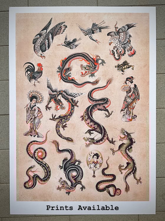 Image of Dragons and Snakes Flash Prints