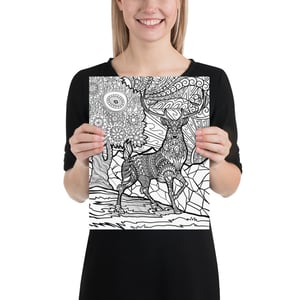 Deer Mandala Coloring poster