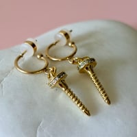 Image 6 of Gold or Stainless Screw Half Hoops