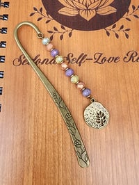 Image 2 of Bronze Beaded Bookmark - Leaves
