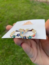 Image 2 of Evil Eye Hoop earrings