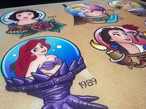 Image of Disney Princess Crystal Ball Series Tattoo Flash Set: DisCBSet1 11x14