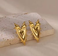 Image 4 of HEART TO HEART STUD EARRINGS