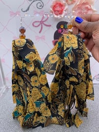 Chocolate Chiffon Tassel Earrings 