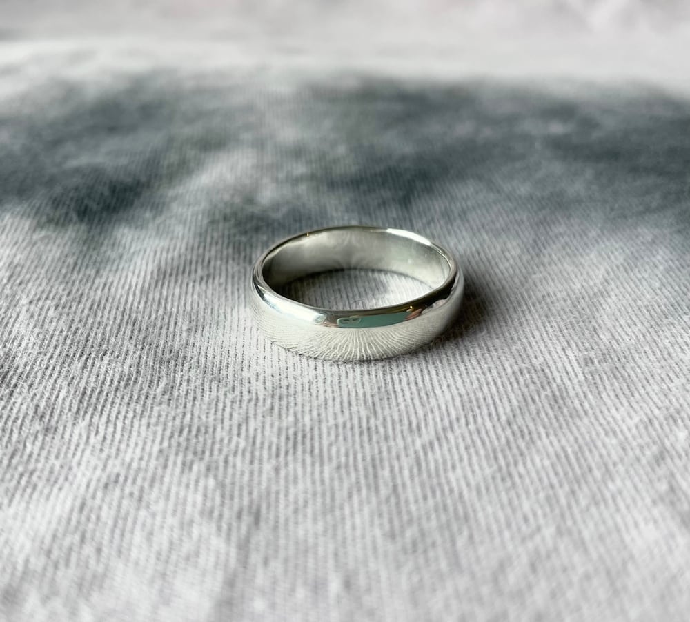 Sterling silver chunky handmade ring. Silver rounded wedding band. Sterling 925 heavy ring.