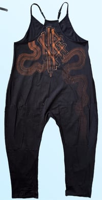 Image 3 of “DARK FANTASY” CUSTOM BLEACH PAINTES OVERSIZED ROMPER MEDIUM