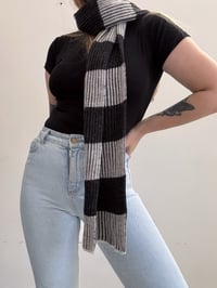 Image 1 of 00s Gray striped scarf 