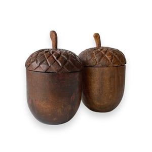 Image of WOODEN ACORN CONTAINER