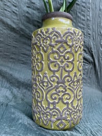 Image 3 of Monstera Deliciosa in Tall Patterned Green Vase