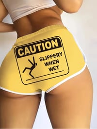 Image 1 of Letter Print Yoga Shorts 