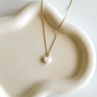 Image 1 of PEARL HEART NECKLACE 