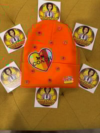Coach Orange Heart Beanie 