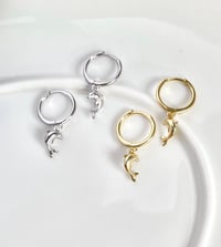 Image 1 of Dolphin Huggie Earrings