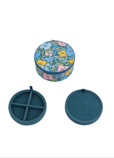 Image of Jewellery Box Round - Liberty Meadow Song Blue