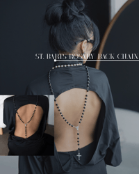 Image 2 of ST. BARTS ROSARY NECKACE| BACK CHAIN