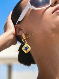 Image 3 of BLUE GEM EYE DROP STUDS 