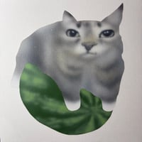 [Painting] cat with the melon