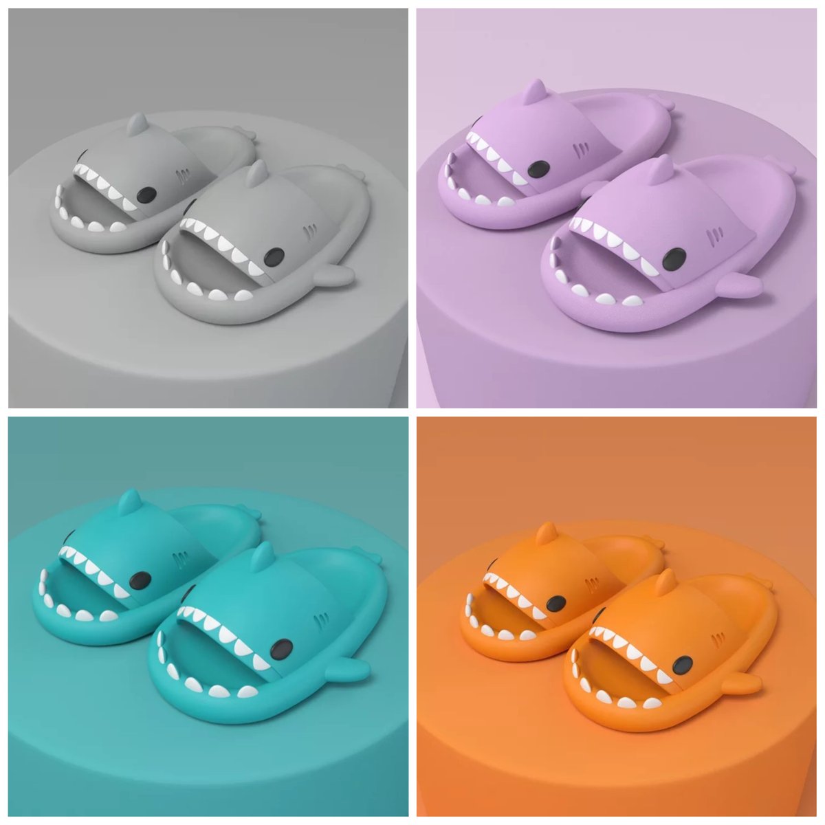 Shark Cartoon Slides | Slippers & Slime