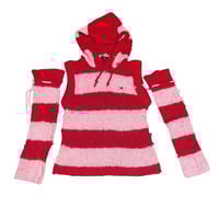 Image 1 of Super Lovers pink and red striped knit set