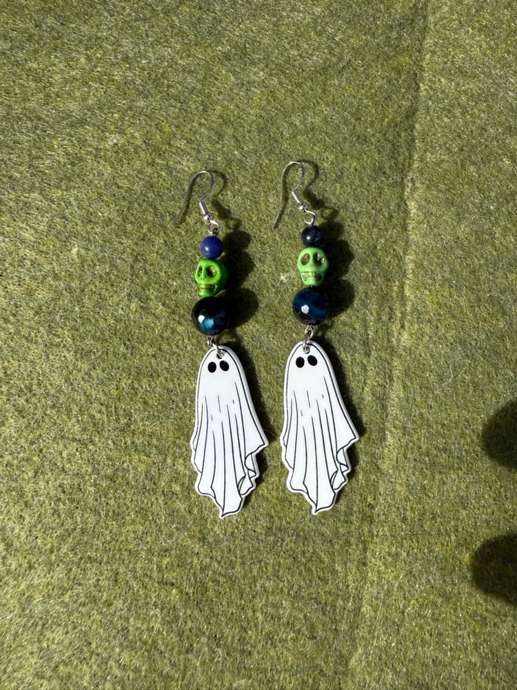 Image of Ghost skull earrings ๐ป๐๐