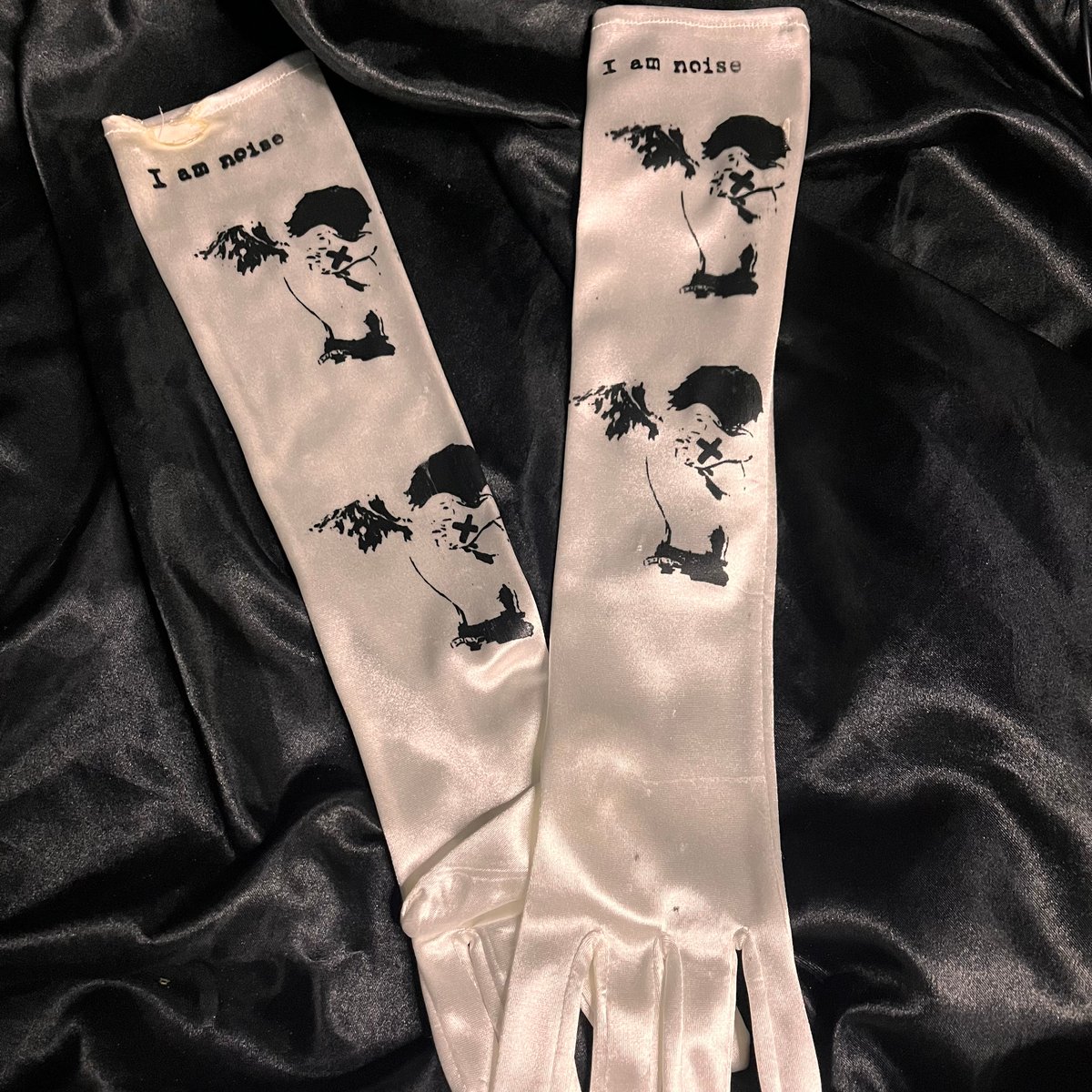 emo angel long satin gloves ritual purity