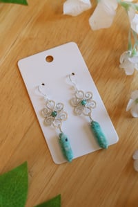 Image 5 of Blue Crystal Chandelier Earrings