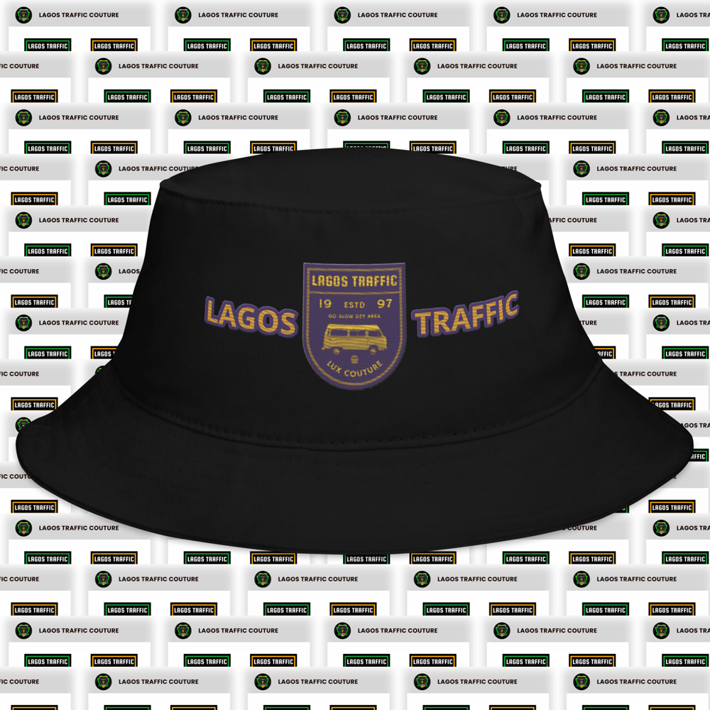 LAGOS TRAFFIC LUX COUTURE TWILL BUCKET HAT (OLD GOLD/ LILAC)