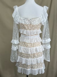 Image 4 of FOREVER 21 long sleeve tiered ruffle lace mini dress