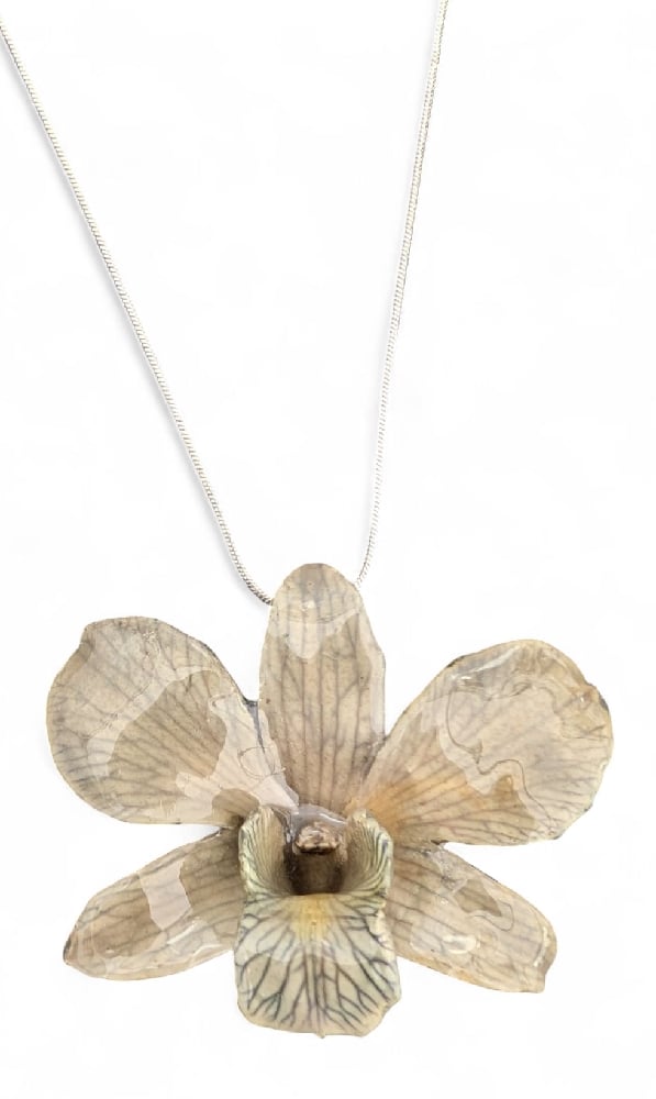 Image of Dendrobium Orchid Pendant (Blues & Grey)