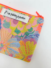 Image 2 of Porte-monnaie LA DISCRÈTE Jacquard Bleu orange fluo