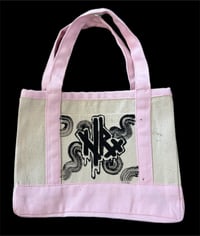 Image 2 of “SMOKE TOTE” CUSTOM PAINTED MINI TOTE 8”x6.5”x3” wide