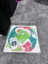 Image 2 of Dtf heat transfer Christmas theme for matching t shirts Grinch coffee